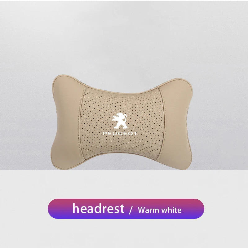 1Pcs Car Seat Headrest Lumbar Support Accessory For Peugeot 301 307 207 206 208 308 508 107 408 607 205 406 106 807 4008 108 407