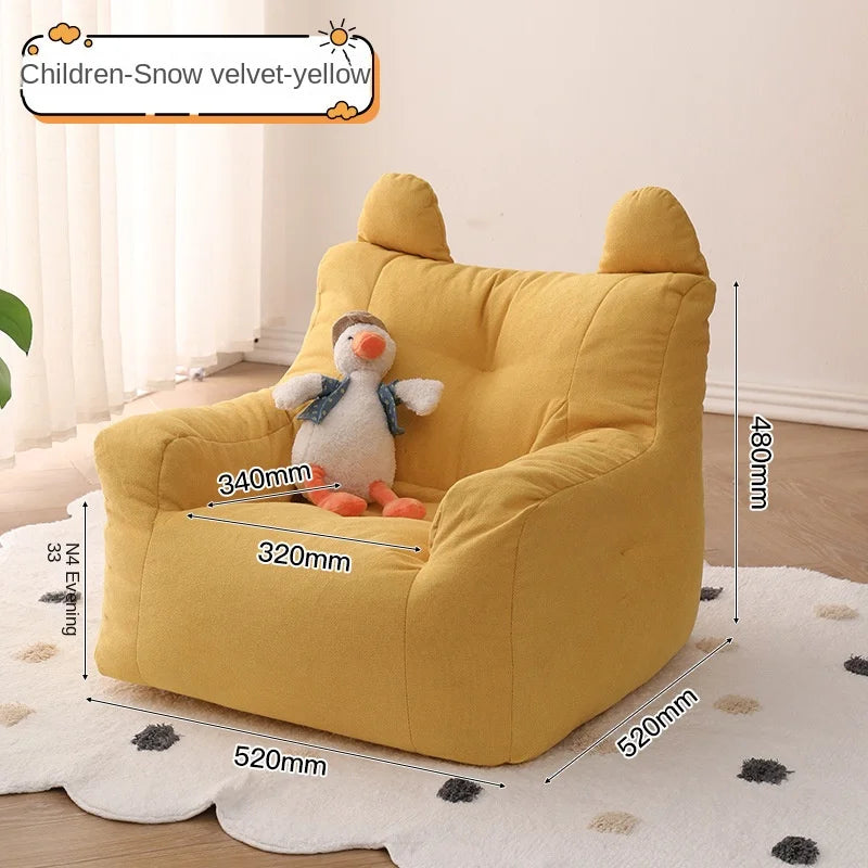 Eco-friendly Nordic Simple Living Room Soft Comfortable Backrest Person Single Sofa Chair Cute Bean Bag Baby Small Sofas