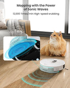 Lefant N3 4000Pa Suction Robot Vacuum and Sonic Mop Combo,Precision Mapping with Lidar&dToF Sensors,Ultrasonic Carpet Detection