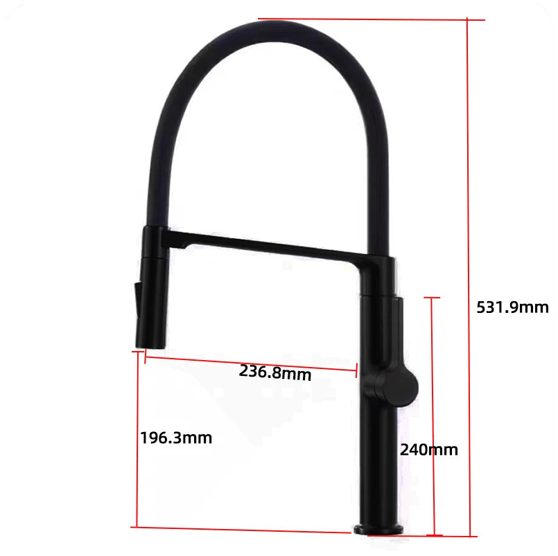 Gunmetal Rubber Kitchen Faucet Mixer Rotation Pull Down Stream Sprayer Taps Hot And Cold Water Single Hole Single Handle Faucet