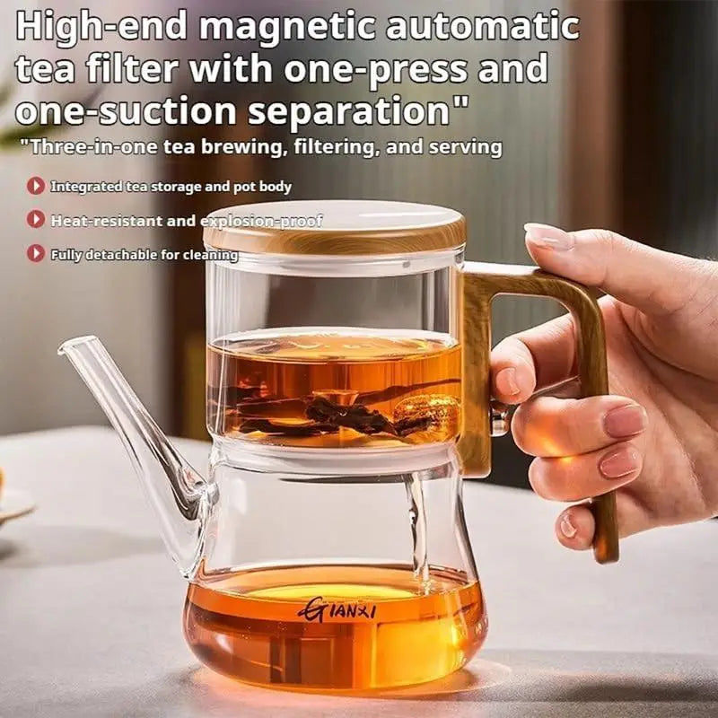 Magnetic Tea Pot Separation Removable Infuser Long mouthed teapot High Temperature Resistant Press Control Flower Tea Pot