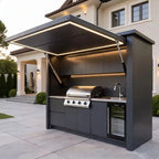 Customized eco modular outdoor kitchen island waterproof stainless steel cabinet with BBQ grill storage solution