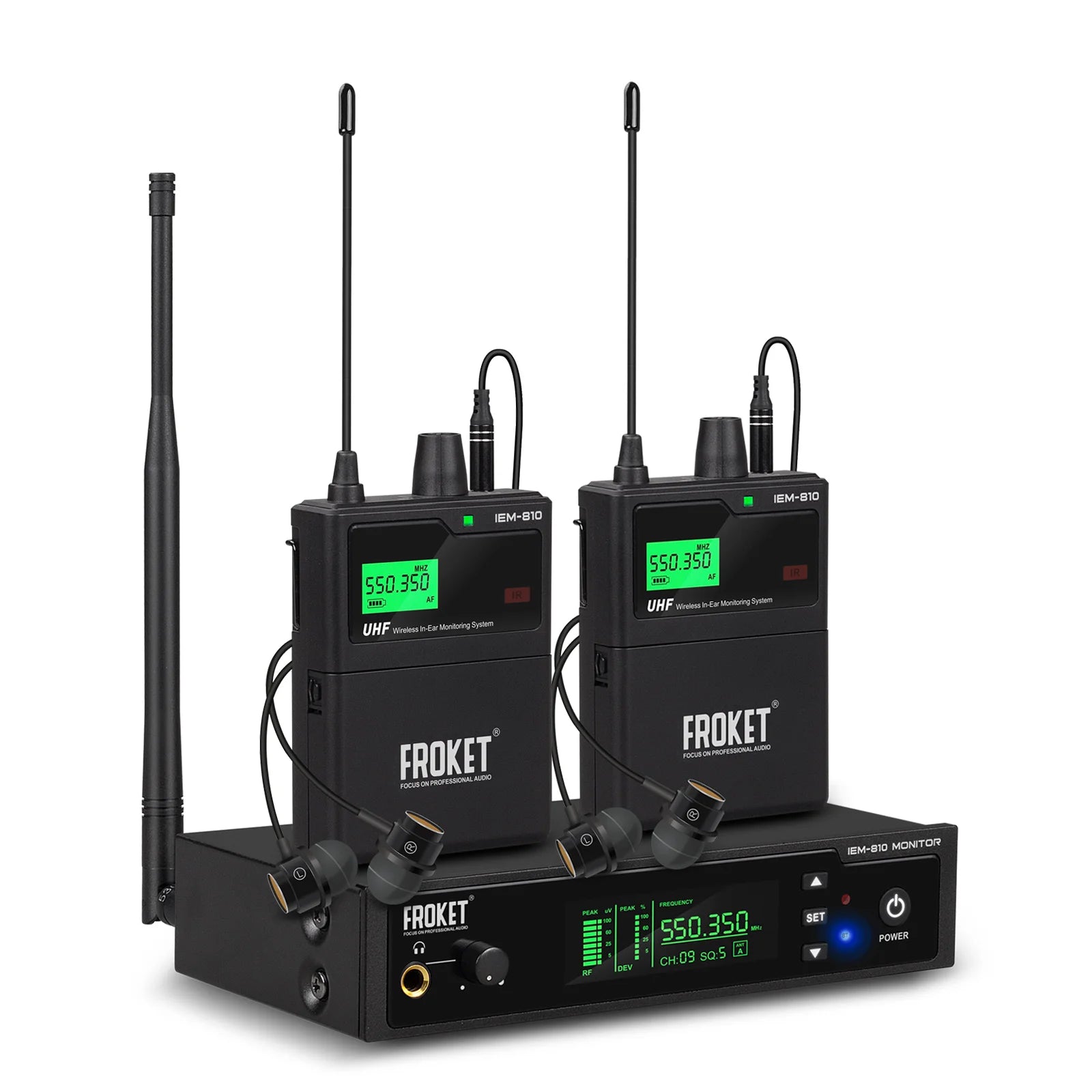 IEM-810 UHF mono wireless in-ear monitoring system, transmission distance 100, Bluetooth 5.0, for professional stage, concerts
