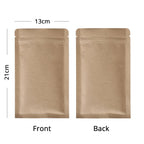 Zip Lock Mylar Packaging Bags with Tear Notch,Multi Sizes Smell Proof Kraft Paper Bags,Heat Sealing Ziplock Pouches,Eco-friendly