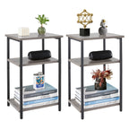 2/3-Tier End Table - Space-Saving Side Table w/ Adjustable Feet & Steel Frame for Bedroom & Living Room | AlluCanFind