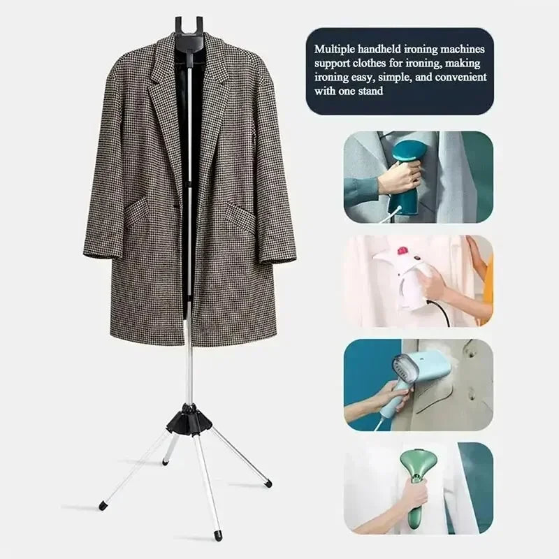 160cm Adjustable Clothes Steamer Rack Telescopic Garment Steamer Racks Foldable Standing Garment Hangers for Steaming Clothes