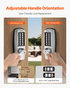 VEVOR Mechanical Keyless Entry Door Lock 14 Key Mechanical Door Lock Key Mechanical Keypad Door Lock Handle Stainless Steel Lock