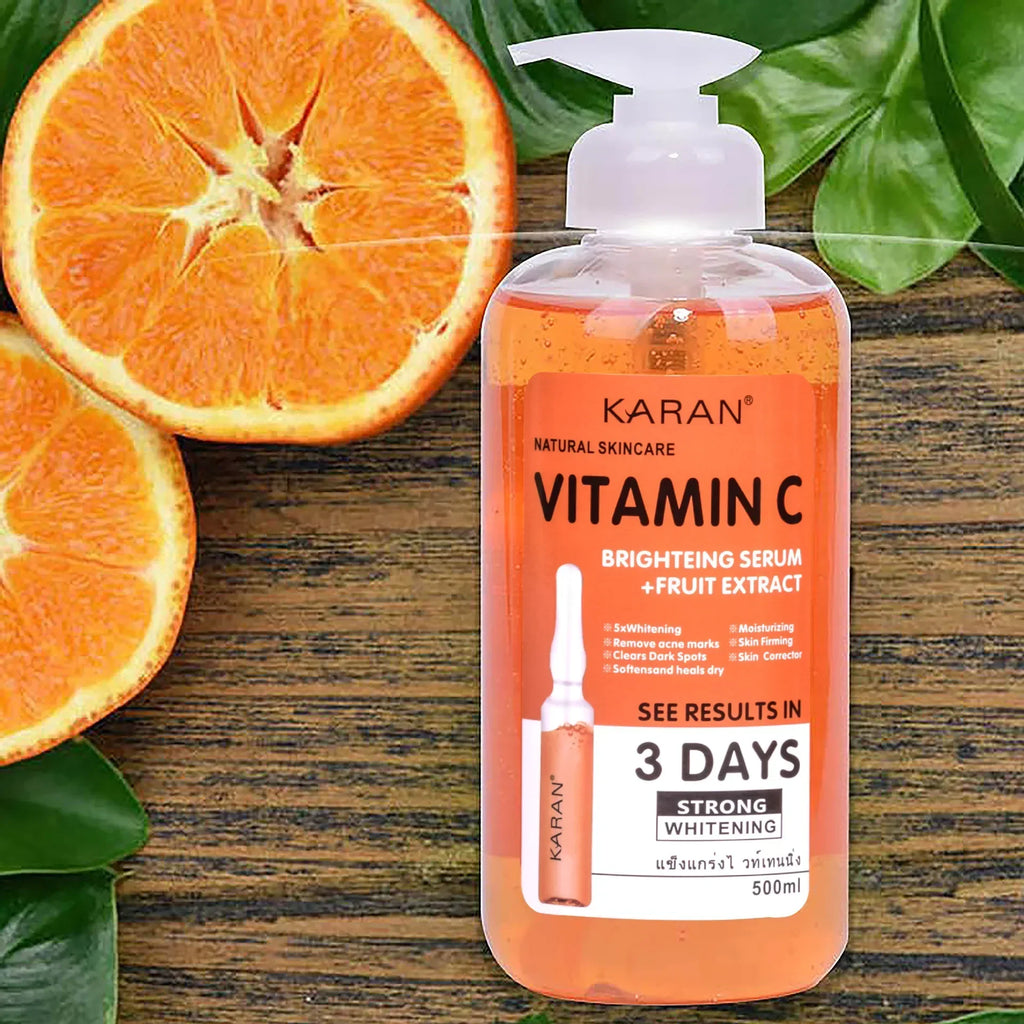 500ml Vitamin C&VE Face Serum VC Fruit Acid Brightening Repair Anti-aging Body Essence Alpha Hydroxy Acids (AHA) Essence