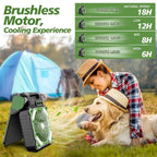 Portable Solar Powered Camping Fan With LED Lantern 10000mAh Battery C