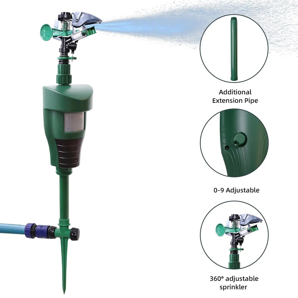 Motion Sprinkler Animal Deterrent Garden Pest Control Jet Spray Birds Repellent Driving Small Animals Repellent Used