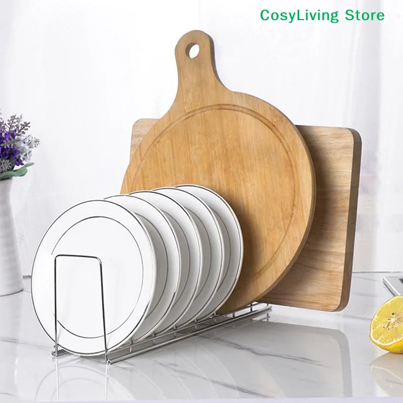 Stainless Steel Dish Holder Kitchen Bowl Dish Organizer Home Cutlery Dishes Pot Lid Rack Household Dish Rack Kitchen Accessories