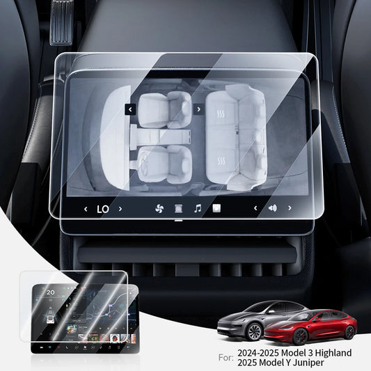 YZ Tempered Glass Film Protector For Tesla Model Y Juniper  Model 3 Highland 2024 2025 Rear Row Center Control Screen Protective