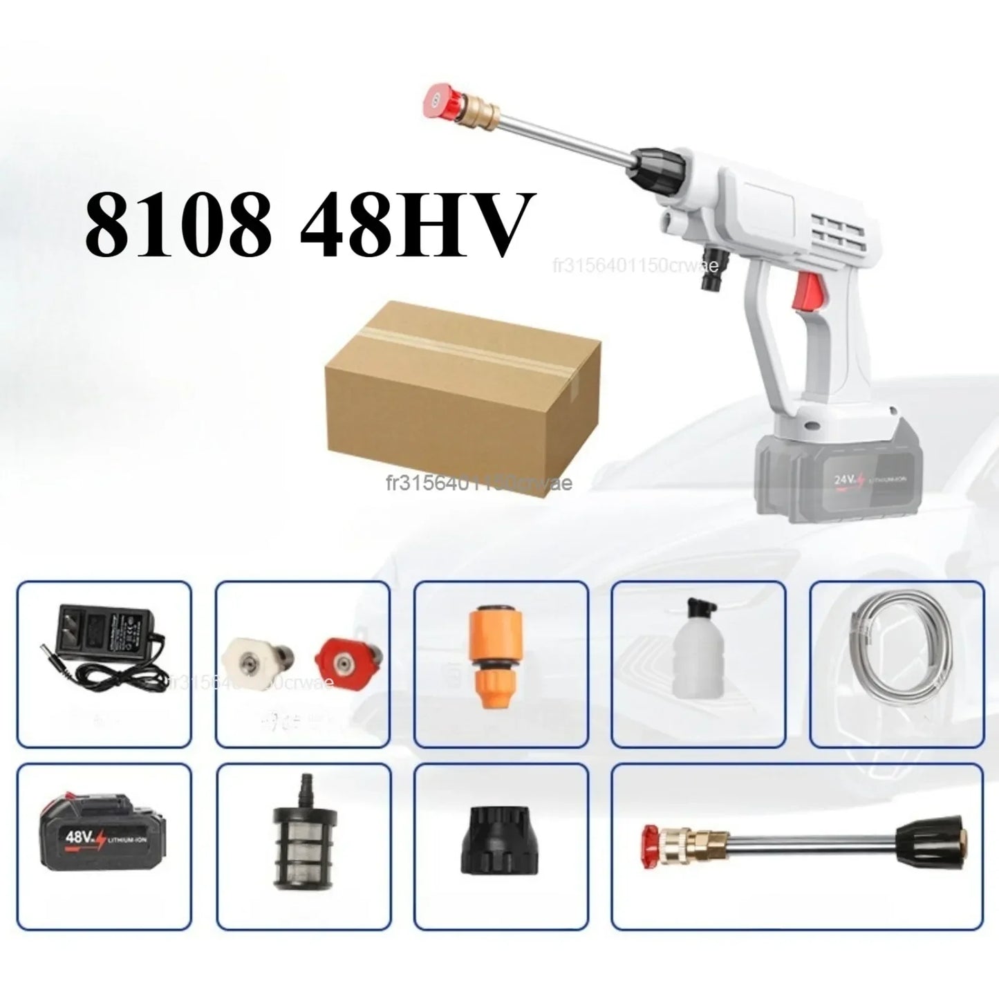 High pressure home car wash water gun electric car wash machine rechargeable wireless lithium battery car wash machine