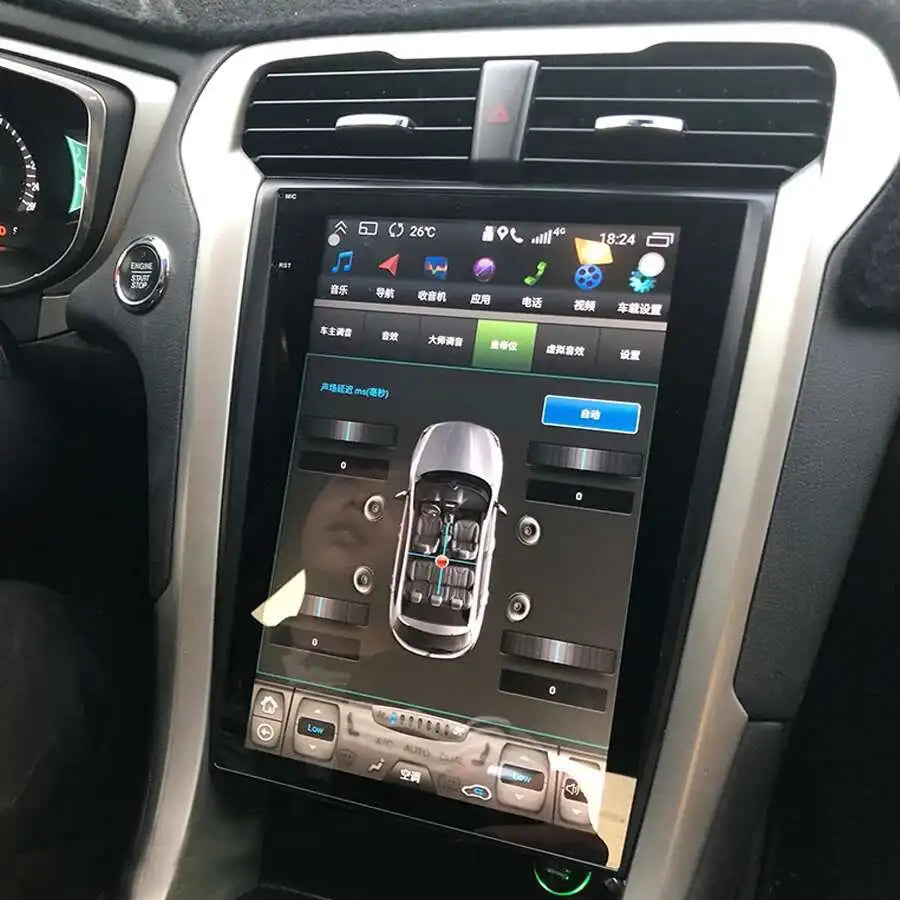 8G+128G 12.1Inch Tesla Style Touch Screen For Ford Mondeo Fusion MK5 Android 14 Car Radio Multimedia Video Player GPS Navigator