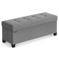 Foldable Storage Ottoman Bench with Legs, 43'' End of Bed Chest