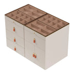Deluxe champagne glass treasure display desktop with 12 drawers large storage space dresser