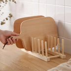 Wooden Dish Drainer Rack Kitchen Dishes Stand Plate Dish Drying Rack Pot Lid Racks Kitchen Organizer Drying Cups Display Shelf