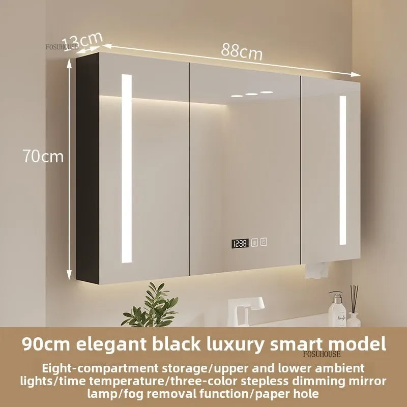 Bathroom Wall Mounted Mirror Cabinet Modern Smart Bathroom Cabinets with Mirror Creative Bathroom Storage Cabinet Home Furniture