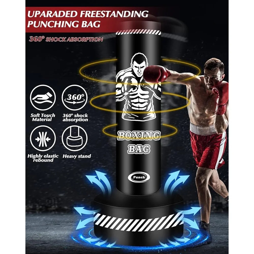 Inflatable Standing Punching Bag - Adults Kickboxing MMA Home Fitness Heavy Bag | AlluCanFind