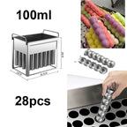 40pcs Stainless Steel Popsicle Mould Ice Lolly Mold For Popsicle Machine Fruit Shape DIY Ice Cream Molds With Sticks Holder