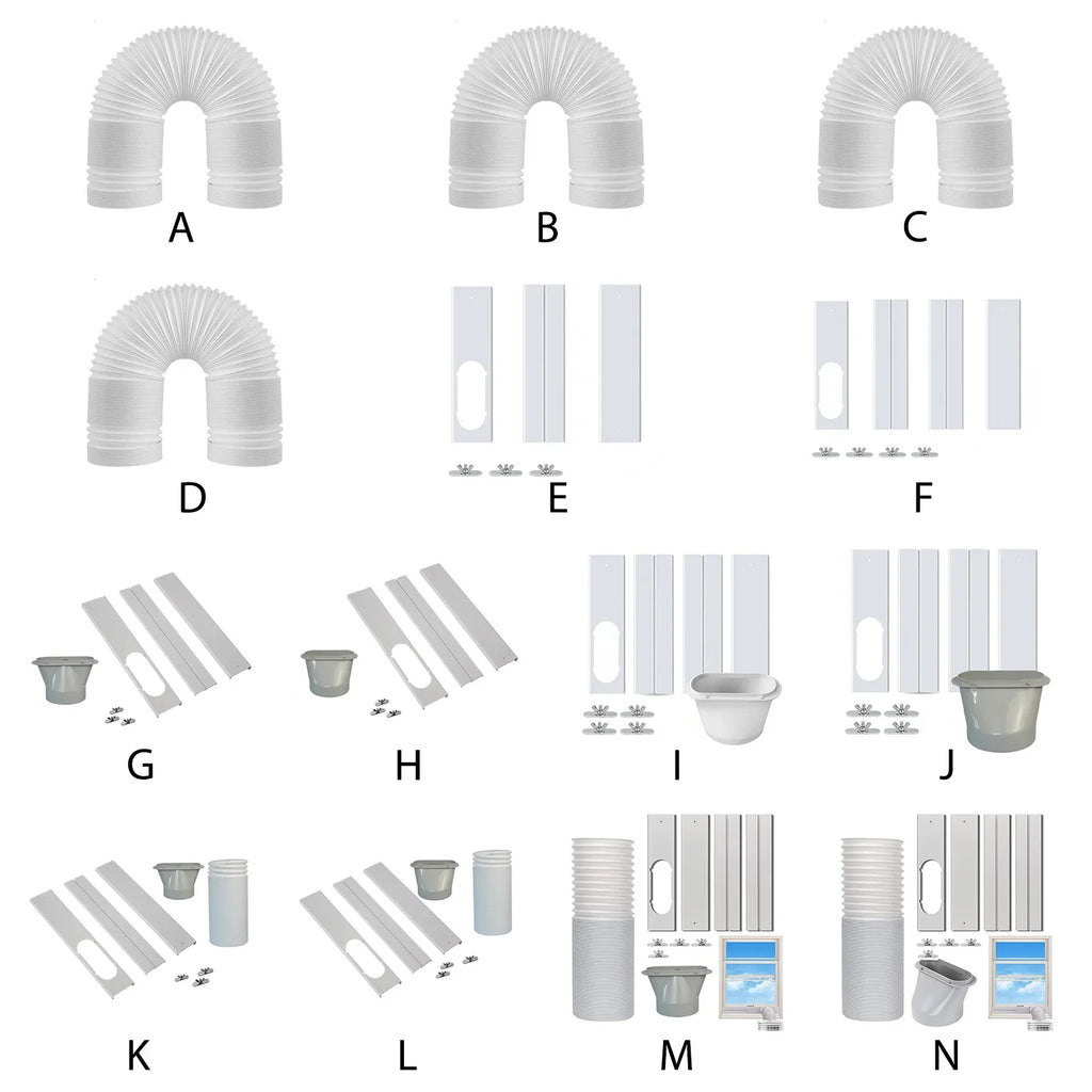 Air Conditioner Exhaust Hose Vent Kit Mobile Air Conditioning Parts Window Kit Slide Plate Tube Connector Wind Shield Adaptor