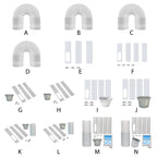 Air Conditioner Exhaust Hose Vent Kit Mobile Air Conditioning Parts Window Kit Slide Plate Tube Connector Wind Shield Adaptor