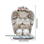 Resin Praying Angel Solar Angel Garden Decor With Solar Lights Waterproof Sculpture Figurine Cemetery Decorations Yard Art