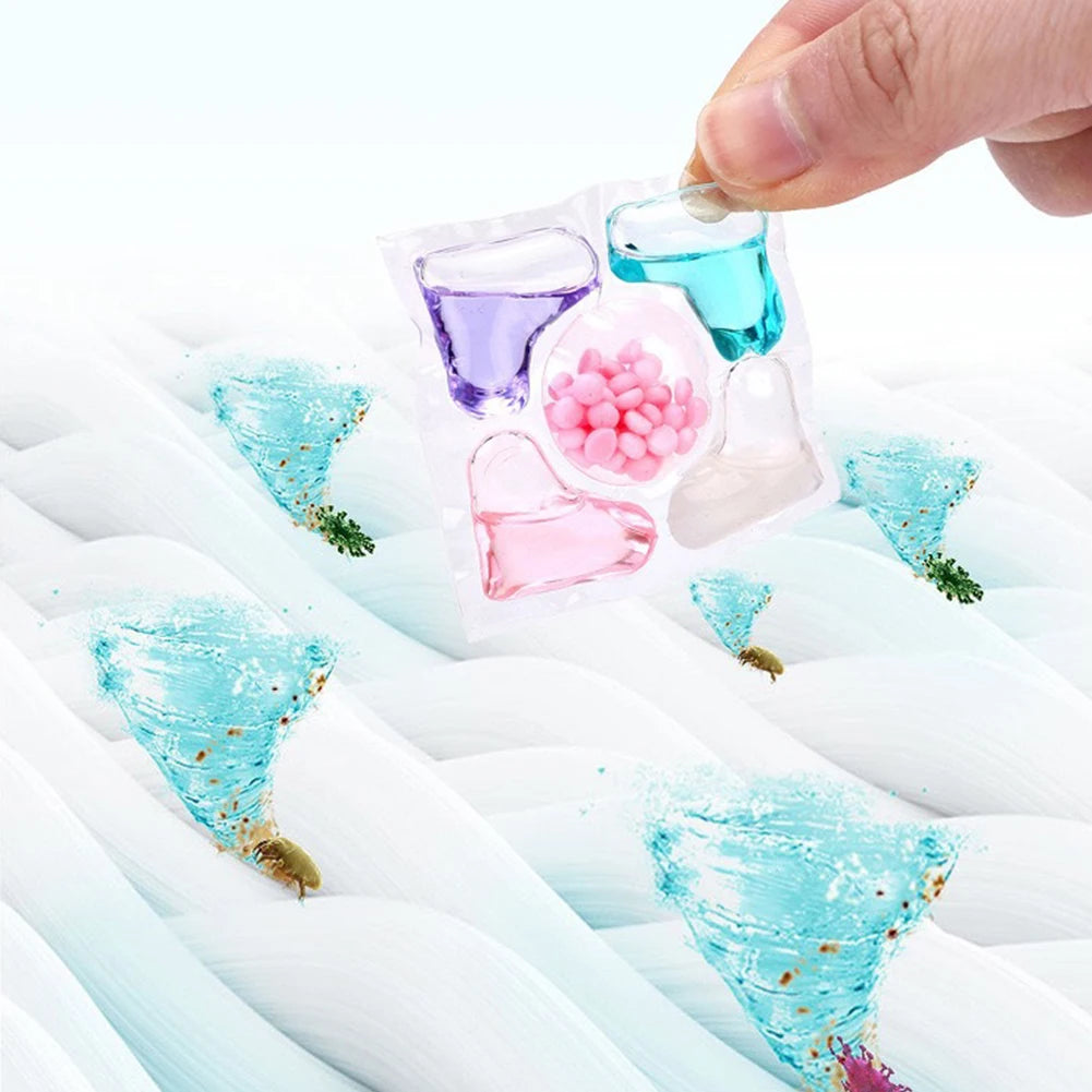 50Pcs Laundry Detergent Soap Box 5 in 1 Multi-purpose Strong Detergent Laundry Cleaning Washing Capsules for Home Dormitory