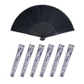 40/20Pcs Black Hand Folding Fan Print Logo For Promotion Gift Personalized Anniversity Souvenirs Fan Birthday Party Favors