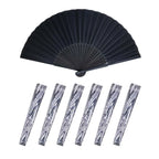40/20Pcs Black Hand Folding Fan Print Logo For Promotion Gift Personalized Anniversity Souvenirs Fan Birthday Party Favors