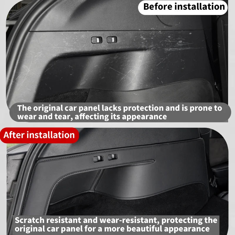 for  Tesla Model Y, protective pads on both sides of the trunk, anti kick pad on the rear trunk, protective panel, 2-piece set