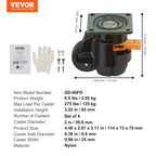 VEVOR 4 Pcs Leveling Casters Heavy Duty Swivel Caster Wheels with Handle Design Height Adjustable Feet for Workbench Machine