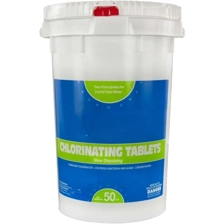 NEW.3" Inch Stabilized Chlorine Tablets | 50 Pounds | Individual Chlorinating Tabs for Sanitizing Swimming Pools & Spas.HOME