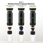 Wireless Electric Portable Espresso Coffee Machine for Car & Home Camping Coffee Maker 3-in-1 Capsule Powder Travel Coffee Maker
