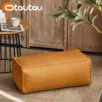 OTAUTAU Big Faux Leather Ottoman Pouf Stool with Filling Bean Bag Footrest Footstool Corner Door Side Seat Futon Frameless JD007