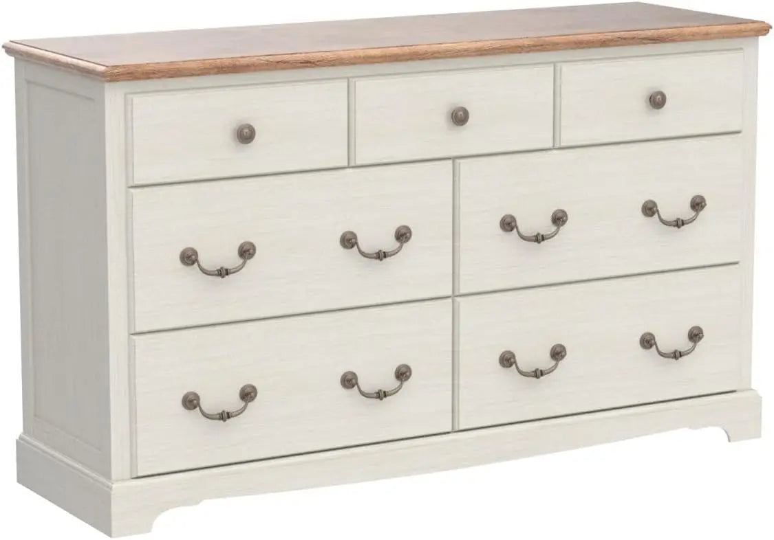 T4TREAM 7 Drawers Dresser Chests for Bedroom, Wood Vintage Chests of Drawers, Rustic Dressers Chset Organizer for Bedroom,