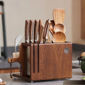 Multi-Function Knife Rack, Kitchen Cutting Board Stand, Knife and Board Storage Holder, Pot Lid and Chopstick Organizer