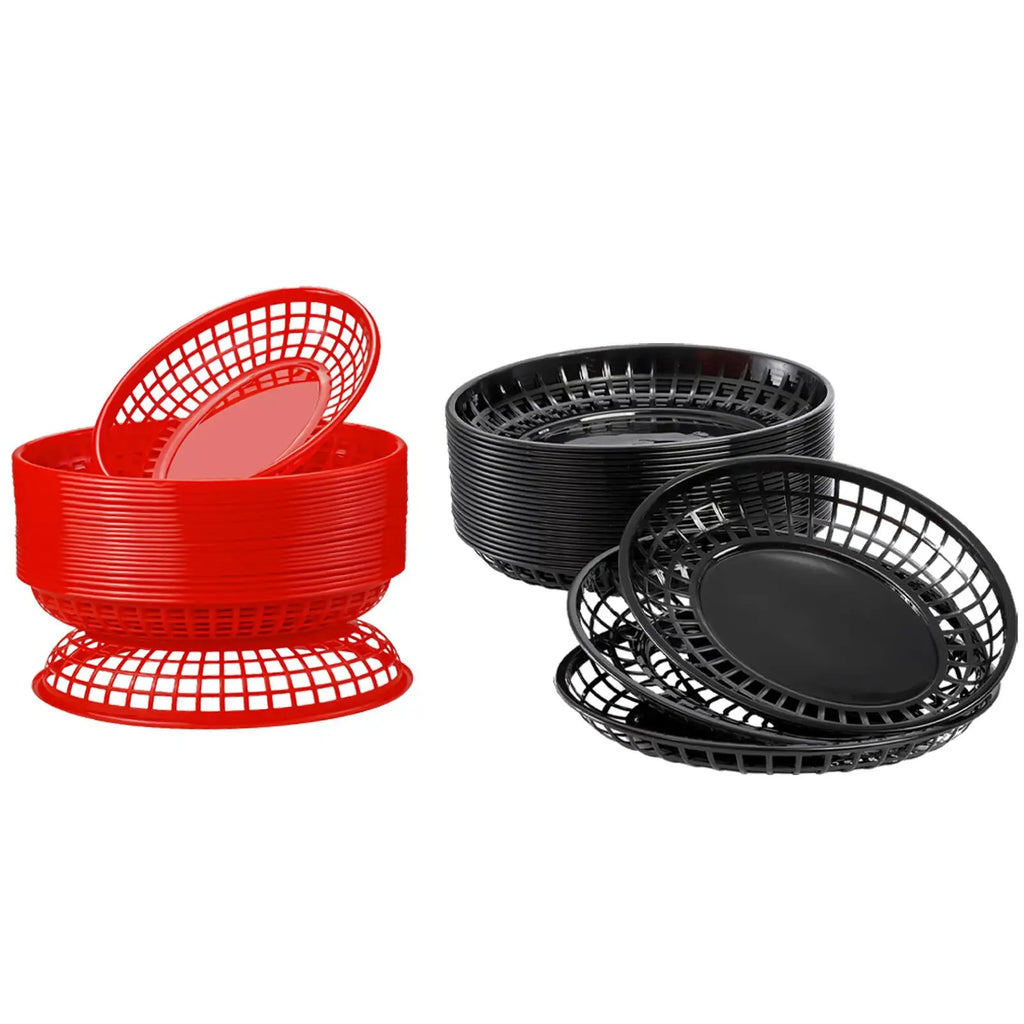 24 Pieces Fast Food Baskets Retro Deli Baskets Bread Fry Baskets Serving Tray Platters for Arts Kitchen Office Party Burgers