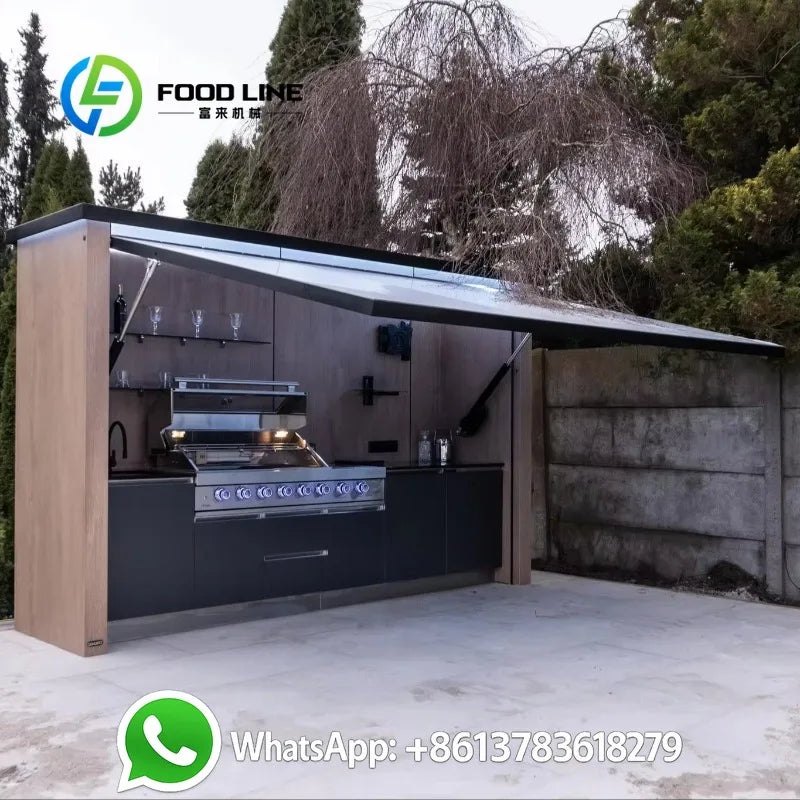 Customized Compact Outdoor Kitchen Chic Design Customizable for Small Balcony Grilling Apartment Friendly Easy Install Setup