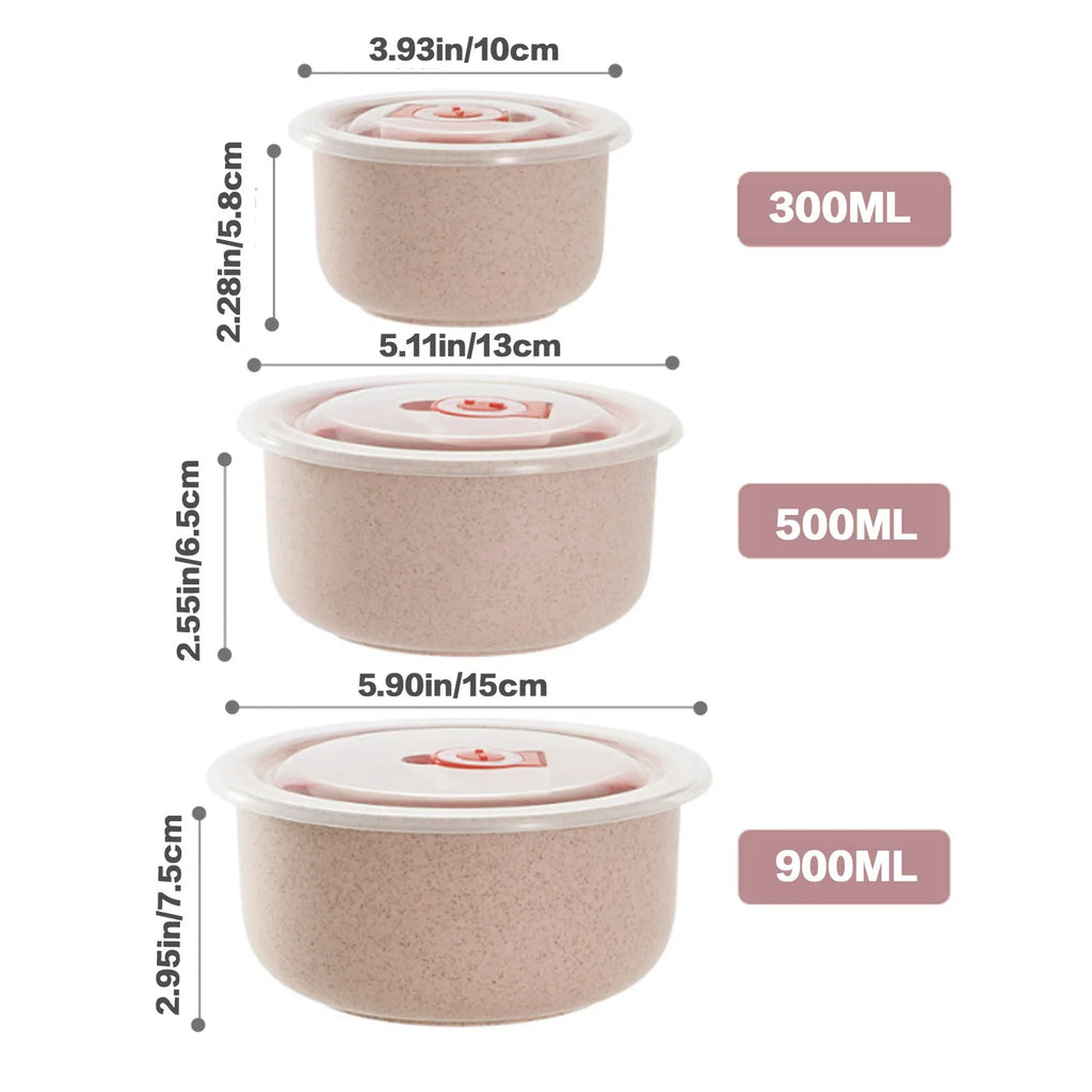 2sets  3pcs/set Food Storage Containers Bento Box with Lid Microwave Storage Containers for Kitchen Storage Meal Pre
