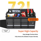 Heavy-Duty 72L Trunk Organizer for Car Large-Capacity Foladable Storage Box High-Density Oxford Cloth Waterproof Car Organizer