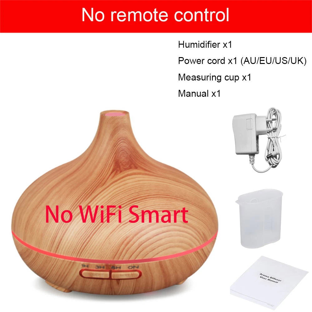 WiFi smart Electric Aroma Diffuser Essential Oil Diffuser 400ML Air Humidifier Ultrasonic Remote Control Mist Maker Home