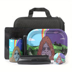 18 Pieces Gorilla Themed Portable Smoking Set, Stash Box Grinder Rolling Tray Machine Combo Easy To Carry
