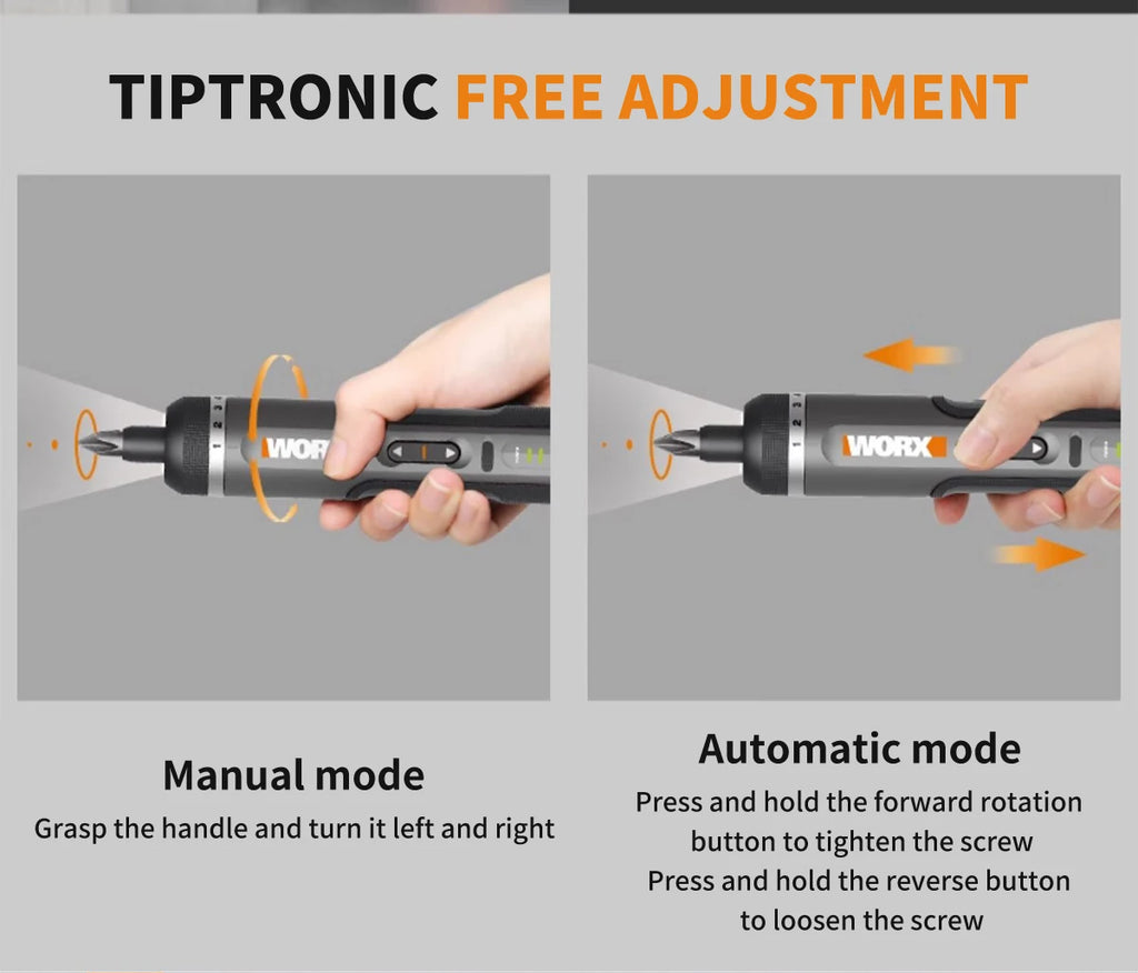 Worx 30 Bit Sets Power Tools WX242 Electrical Screwdriver Sets Smart Cordless drill Screwdrivers USB Rechargeable Handle 4V DIY