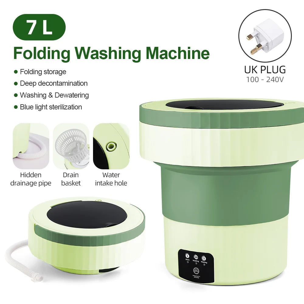 7L Small Folding Washing Machine Portable Washing Machine Automatic Mo