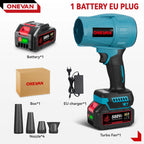 ONEVAN Brushless Electric Turbo Blower Jet Fan 3500W 300000RPM Nozzle Leaf Blower Dust Blowing Tool For Makita 18V Battery Pin