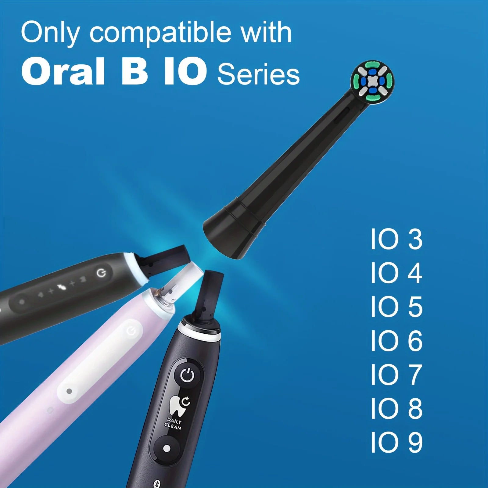 Toothbrush Heads Compatible with Oral B iO 3/4/5/6/7/8/9/10 Electric Toothbrushes, Replacement Toothbrush Heads for iO 4-12Pcs