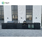 Customized Mobile Kitchen Backyard Cooking Station Outdoor BBQ Grill Modern Design With Sink Refrigerator