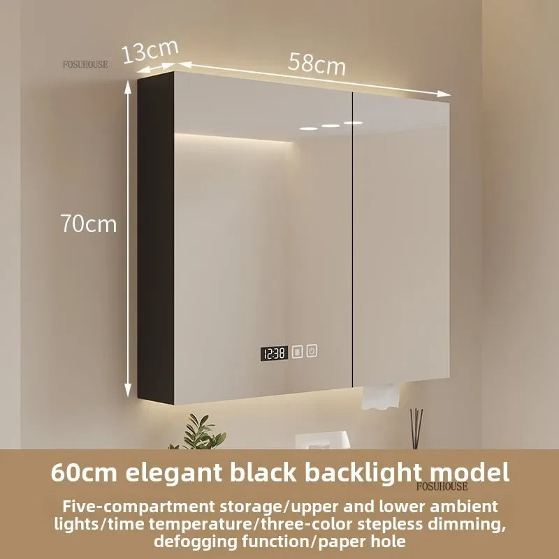 Bathroom Wall Mounted Mirror Cabinet Modern Smart Bathroom Cabinets with Mirror Creative Bathroom Storage Cabinet Home Furniture