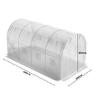 White 4M Outdoor Tunnel Greenhouse with Steel Frame